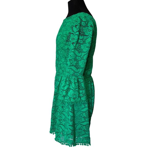 GB Brand Green Lace Romper Shorts High-Rise Polyester Blend Junior's Size L-READ - Picture 13 of 16